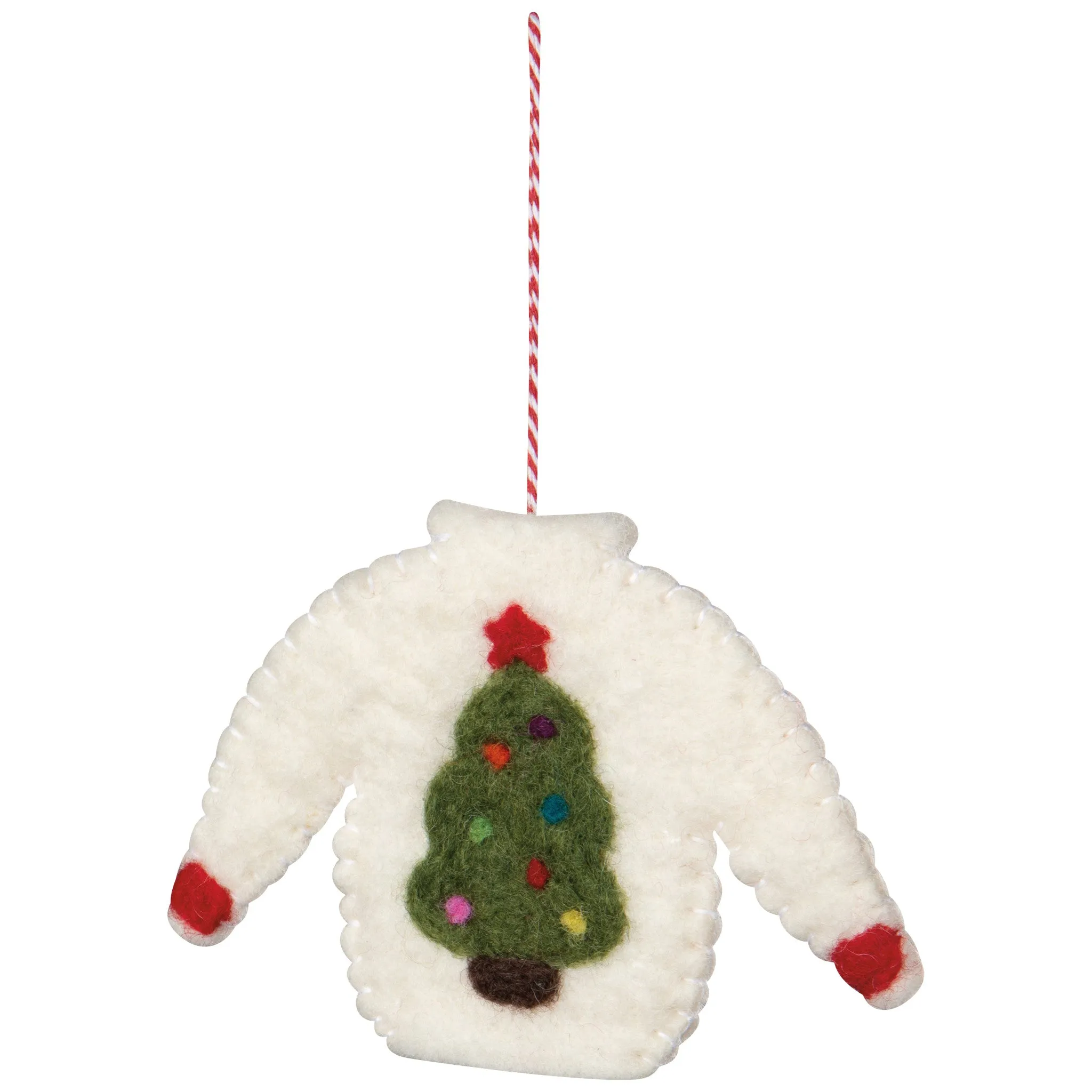 Ugly Xmas Sweater Felt Christmas Tree Ornaments - Assorted