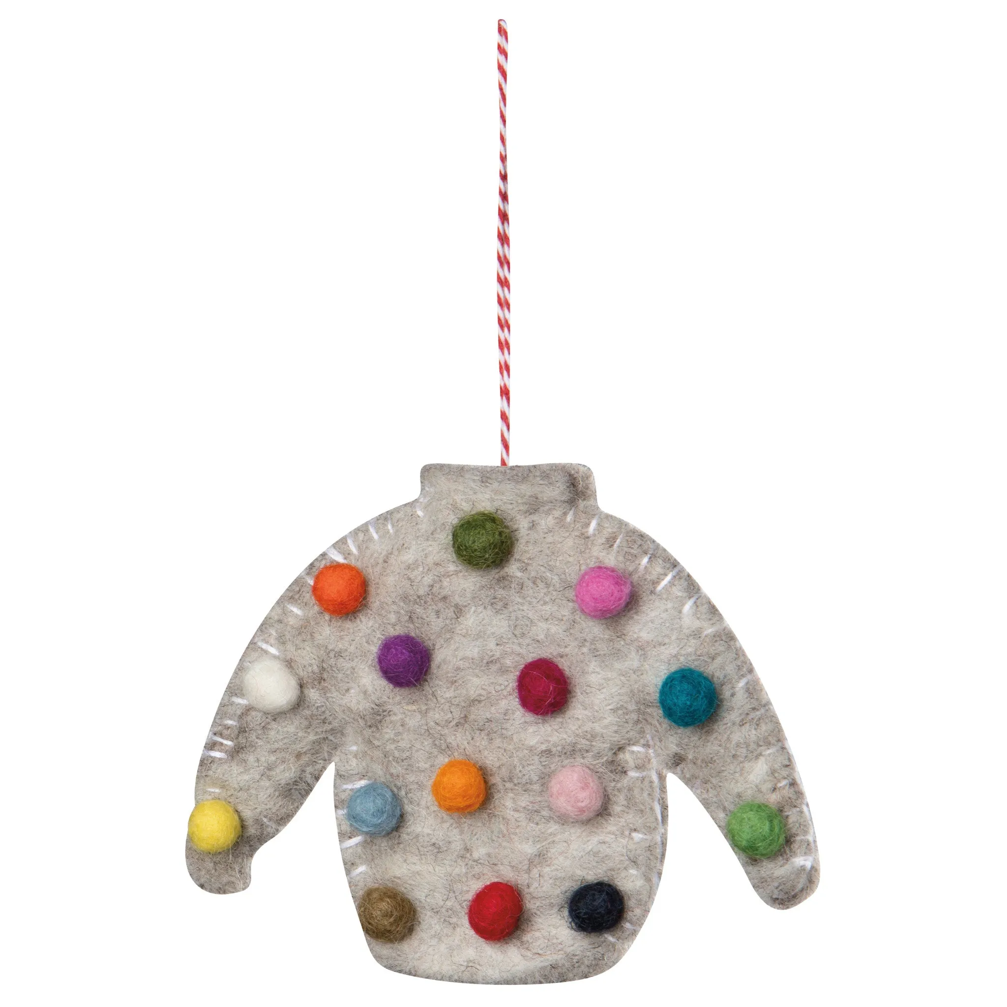 Ugly Xmas Sweater Felt Christmas Tree Ornaments - Assorted