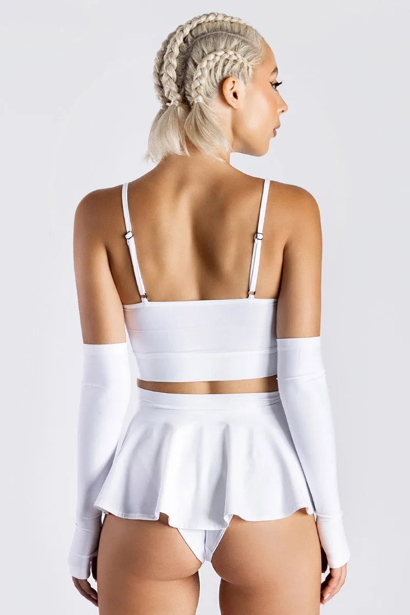 White Mini Clasp Skirt