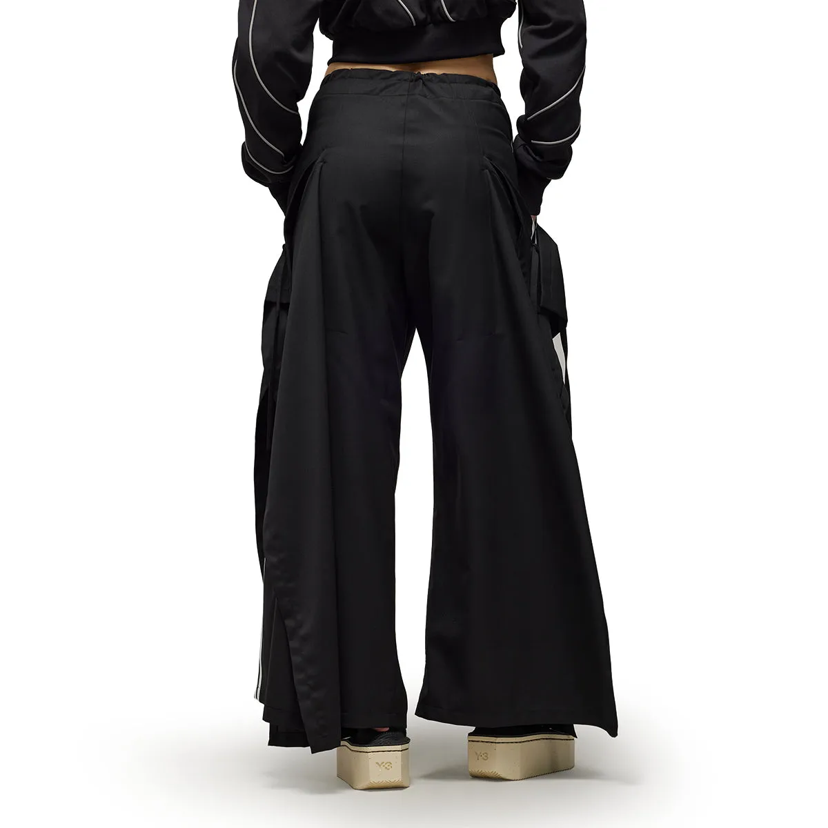 Wmns Refined Woven Wide Leg Tracksuit Bottoms 'Black'