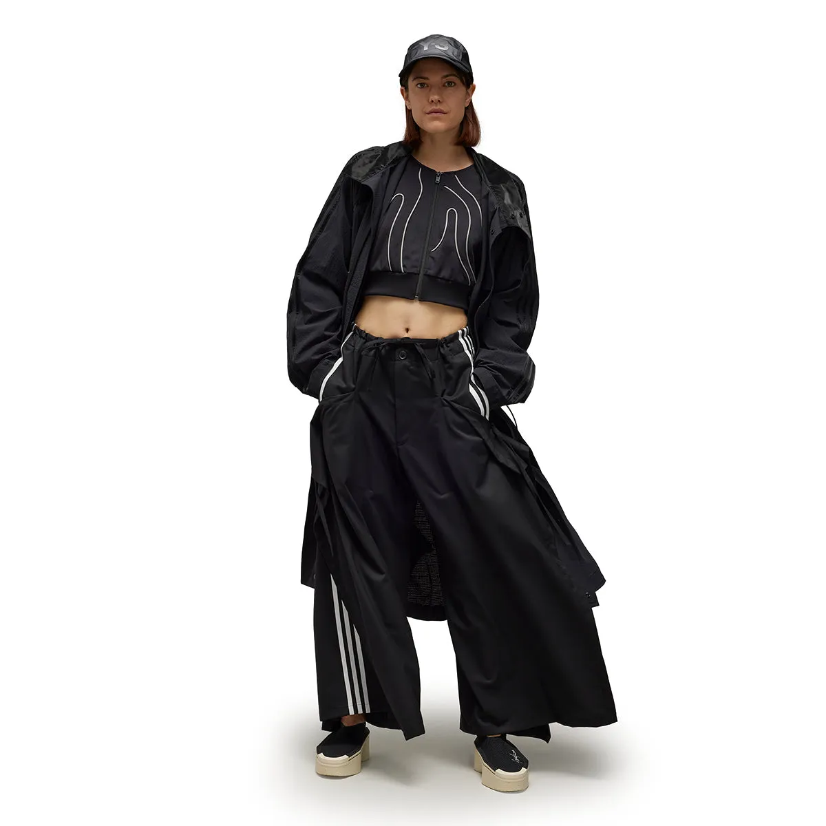 Wmns Refined Woven Wide Leg Tracksuit Bottoms 'Black'