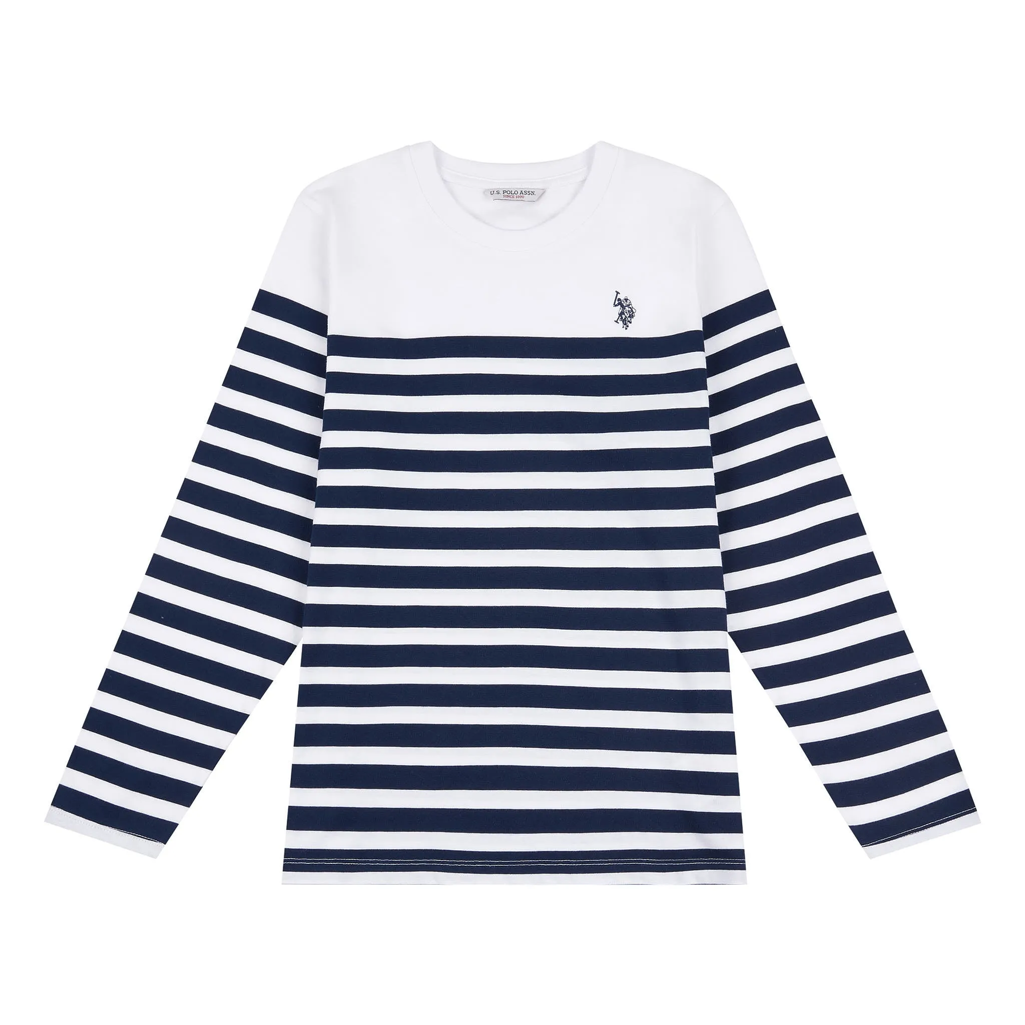 Womens Stripe Long Sleeve T-Shirt in Navy Iris