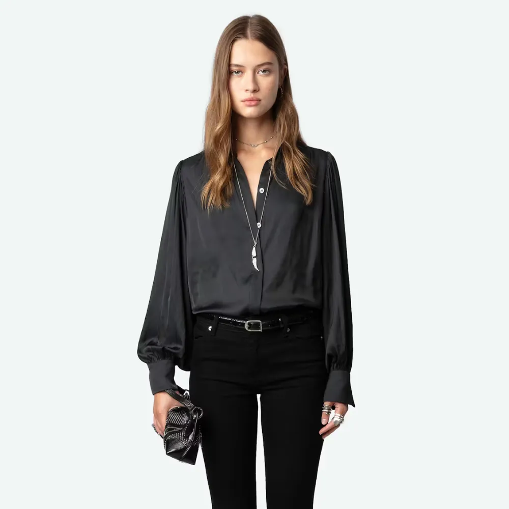 Zadig & Voltaire Trenta Satin Top - Noir